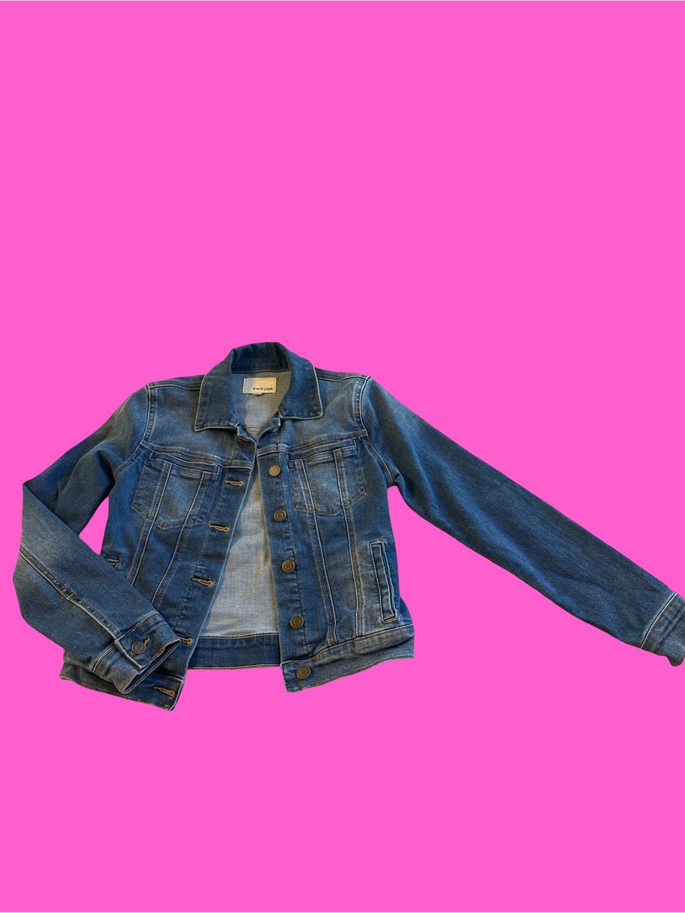 Sneak Peek Women's Medium Blue Denim Jacket-Style Jeans Top